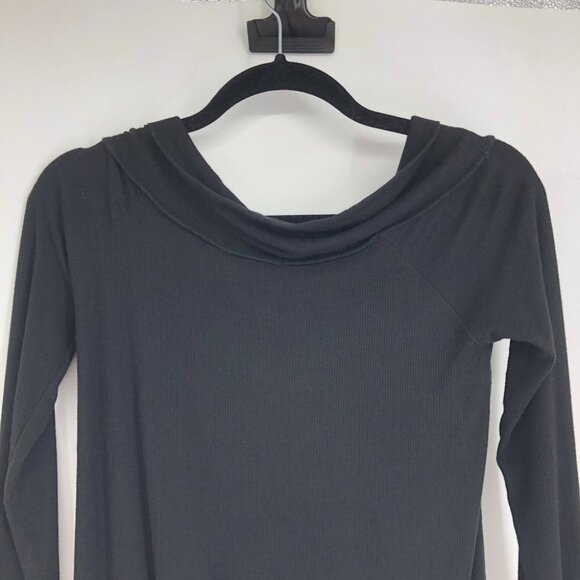 Cherish Black Fun and flirty ribbed cross cross off-the-shoulder tunic size S - Picture 12 of 16